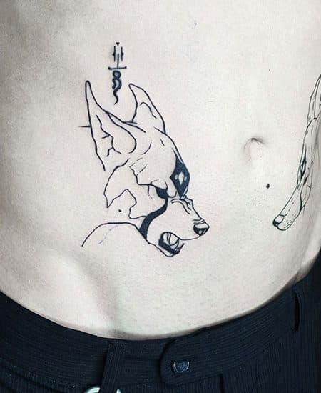 Fineline Anubis Tattoo